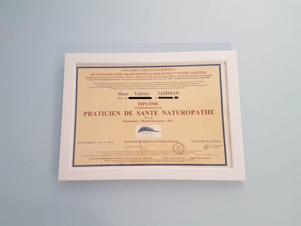 Valérie Lehman - diplôme de naturopathie
